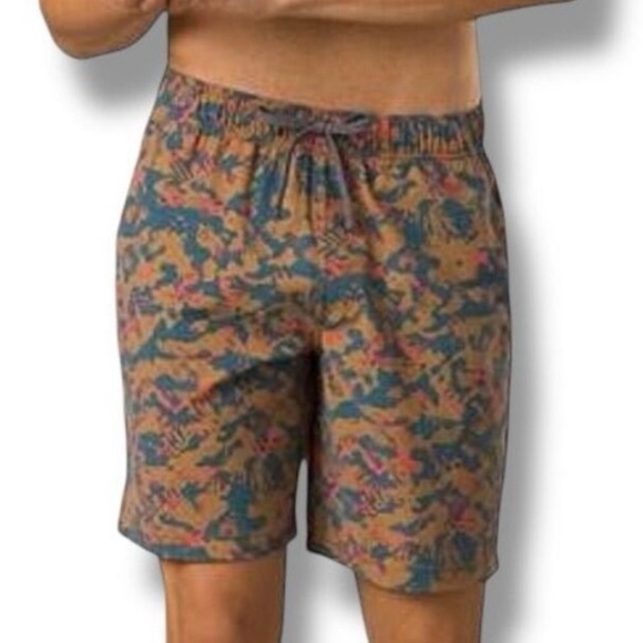 NWT Prana Men’s Metric E-Waist Short Sz M Fresca Camo 8" Drawstring - Picture 1 of 9